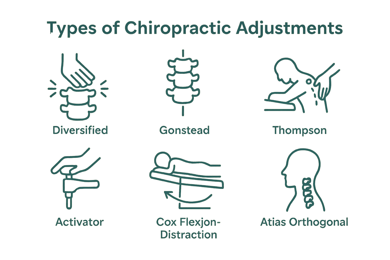 Types of Chiropractic Adjustments Graphic